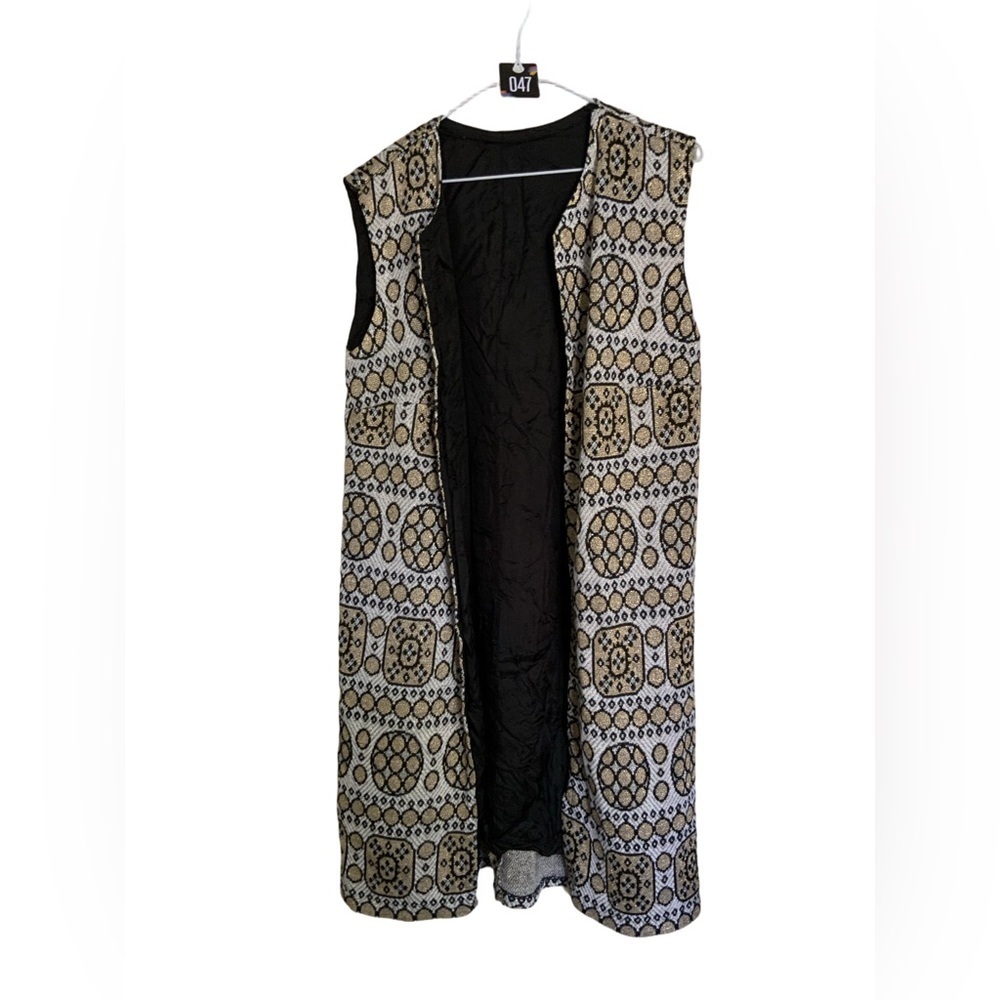 Retro Vintage Vest Knee Length Lined Small Medium - Picture 2 of 2